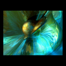 Jade Flower Abstract Poster posters