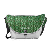 Jade Green Abstract Pattern Messenger Bag