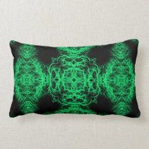 Jade Green and Black Elegant Pattern. Throw Pillow