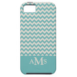Jade Green Chevron Stripe 3  Monogram iPhone 5 Covers