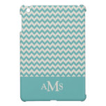 Jade Green Chevron Stripe 3  Monogram Case For The iPad Mini