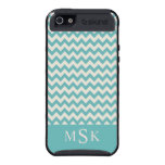Jade Green Chevron Stripes 3  Monogram iPhone 5 Cover
