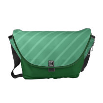 Jade Green Diagonal Stripes. Pattern. Courier Bag