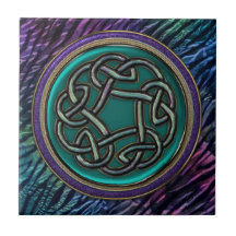 Jade Green Metal Celtic Knot Tiles