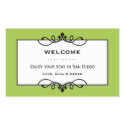 Jade green wrought iron frame out of town gift bag sticker