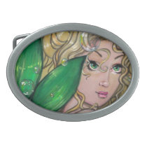 "Jade Mermaid" fantasy art BELT BUCKLE belt buckles