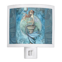 Jade Moon Mermaid Fantasy Art Night Light