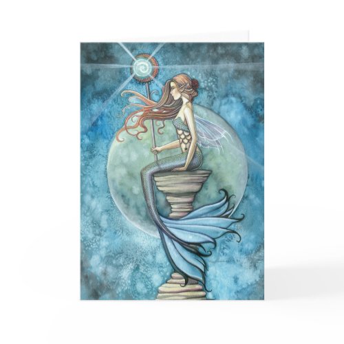 Jade Moon Mermaid Greeting Card by Molly Harrison card