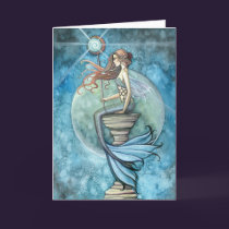 Jade Moon Mermaid Greeting Card by Molly Harrison cards