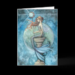 Jade Moon Mermaid Greeting Card by Molly Harrison