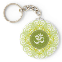 Jade Om Mandala Keychain