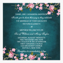 Jade Pink Japanese Cherry Blossoms Wedding invitations