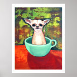 Jadite Fireking Teacup Chihuahua Posters