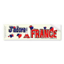 J'Adore France Bumper Stickers