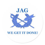 Jag We Get It Done Round Stickers