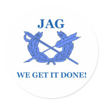 Jag We Get It Done Round Stickers