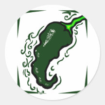 Jagged green pepper green frame.png round stickers