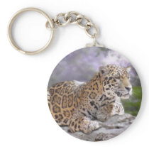 Jaguar and Mayan Temple Key Chain