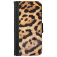 Jaguar Animal Pattern Faux Fur iPhone 6 Wallet Case