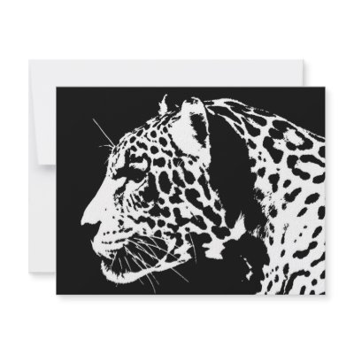 Black & White Pop Art Jaguar Image - Big Wild Cats - The Head of the Jaguar 