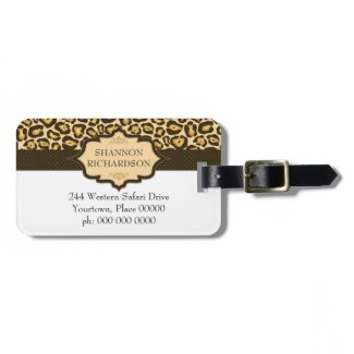 Jaguar Leopard Ribbon Bag Tags