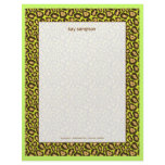 Jaguar print, lime green letterhead