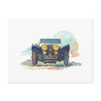 Jaguar SS-100 Mini Art-Print postcards