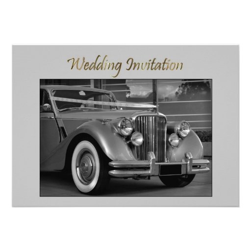 JAGUAR WEDDING CAR Wedding Invitation
