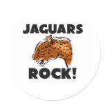 Jaguars Rock Round Stickers