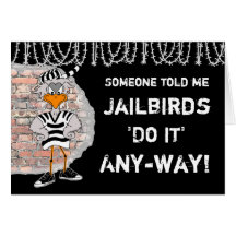 Jailbird greeting card