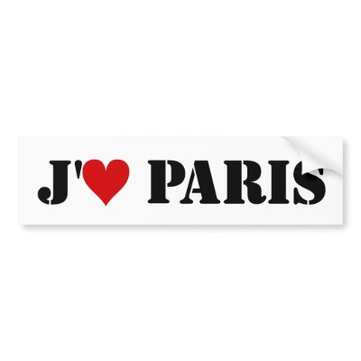 "J'aime Paris" Bumper Stickers