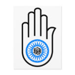 Jainism Symbol Hand and Wheel Reading Ahimsa Postcard