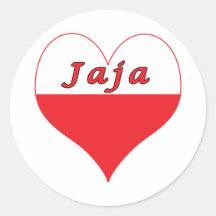 Jaja Polish Heart Round Sticker