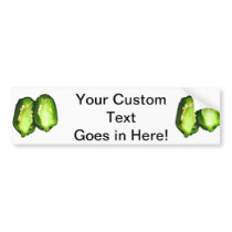 Jalapeno Pepper Two halves green pepper design Bumper Sticker