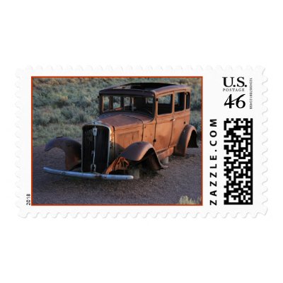 Jalopy on Route 66 Postage Stamp by angela65