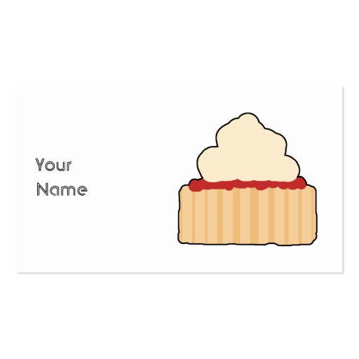 Jam and Cream Scone. Business Card Template (front side)