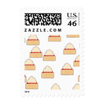 Jam and Cream Scone pattern. Postage Stamps