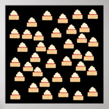 Jam and Cream Scone pattern. Poster