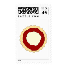 Jam and Whipped Cream Scone. Postage Stamps