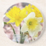 Jam Jar Vase Full Of Daffodils Coasters