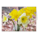 Jam Jar Vase Full Of Daffodils Greeting Card