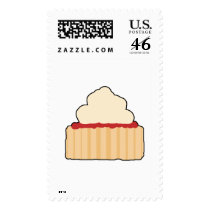 Jam Scone with Cream Topping. Postage Stamps