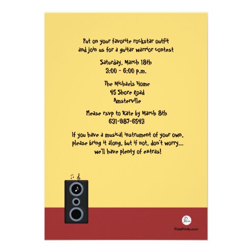 Jam Session - Birthday Party  Invitation