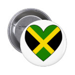 Jamacian Heart Flag Pinback Button