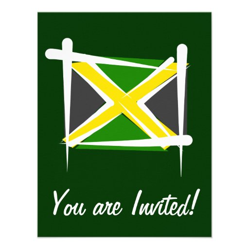 Jamaica Brush Flag Invitations (front side)