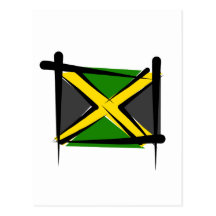 Jamaica Brush Flag Postcard