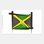 Jamaica Brush Flag Rectangular Stickers