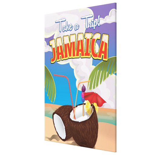 Jamaica Cartoon travel poster Canvas Print | Zazzle