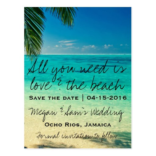 Jamaica Destination Wedding Save The Date Postcard Zazzle