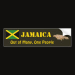 Jamaica Flag Map Text Bumper Sticker